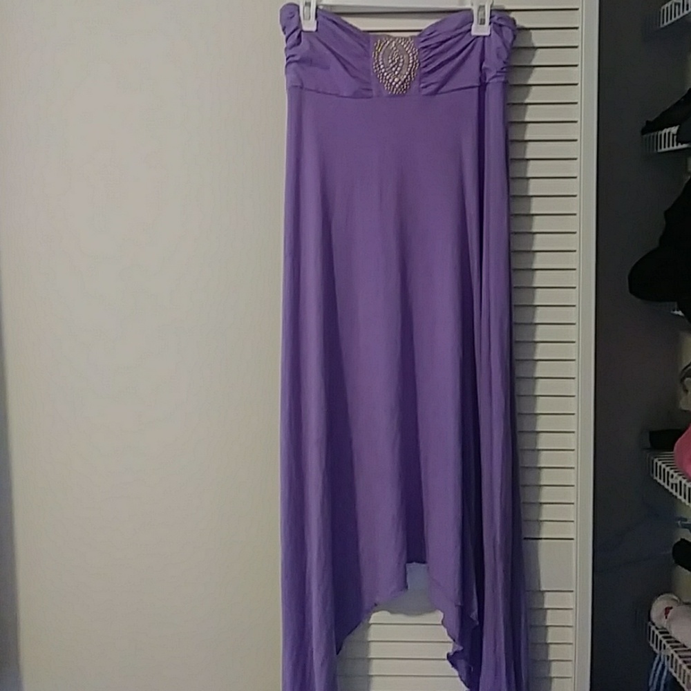 Lavender strapless dress